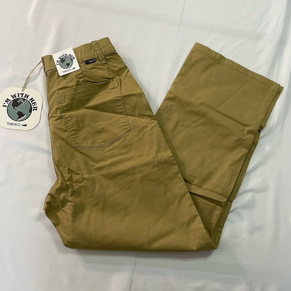 Toad&Co Straight Leg Pants in Olive/Tan